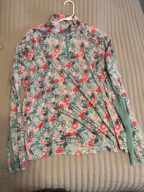 SmartPak Floral Quarter-Zip Sunshirt